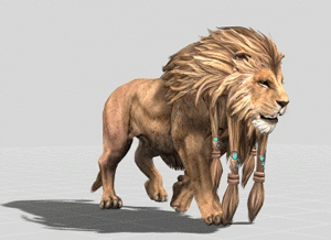 Gif animé lion marche